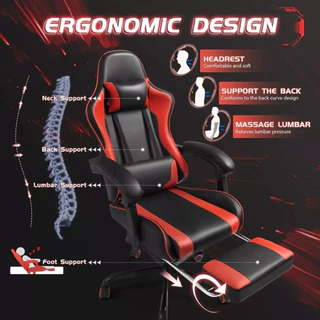 Cadeira ergonômica profissional para jogos, com apoio para os pés, confortável e ajustável