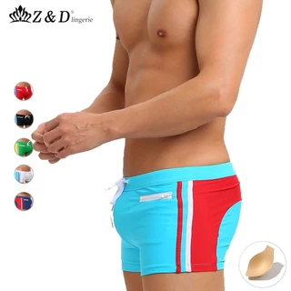 Z&D Lingeries Sungas Masculinas Cuecas Boxers Bolsos Com Zíper Cordãos Confortável Com Bojo 24161