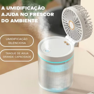Mini ventilador umidificador ar condicionado e refrigerador de água portátil USB450ml