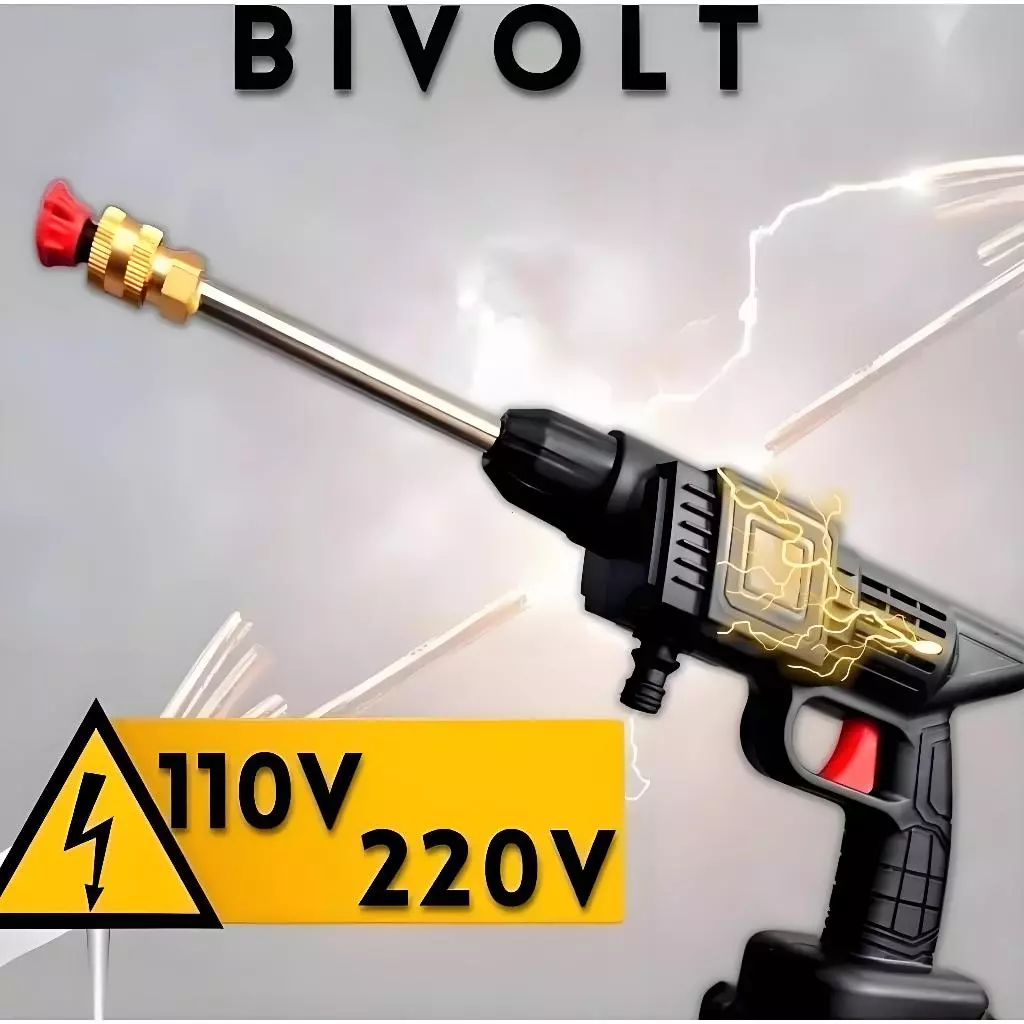 Lavadora de Alta Pressão Sem Fio Portátil Recarregável Carros e Jardins Pistola Lavajato Residêncial Bivolt