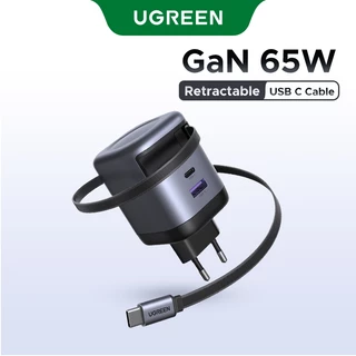 Cabo Retrátil Para iPhone UGREEN 65W 3 Portas GaN De 69 Cm USB A C Carregador Rápido 16 Pro Max , 15,14