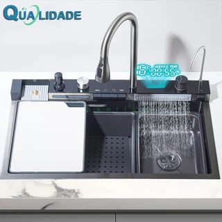 Kit Cuba Gourmet Inox Luxo Preto Echrã Digital Com Acessórios Conjunto 75X46X21cm em Oferta na Shopee