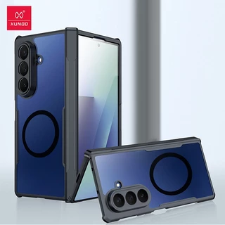 XUNDD Para Samsung Galaxy Z Fold 5 6 7 Case Airbag Anti Queda Capa Protetora Transparente Do Telefone Com Anel Magnético