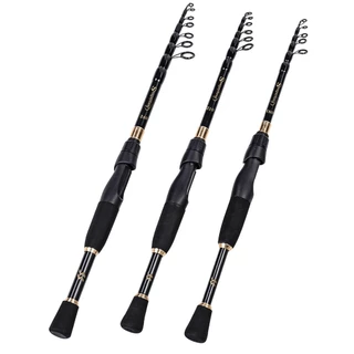 Sougayilang Vara De Pesca Giratória Telescópica, Leve, Fibra De Carbono, 1.8/2.1/2.4m, Para