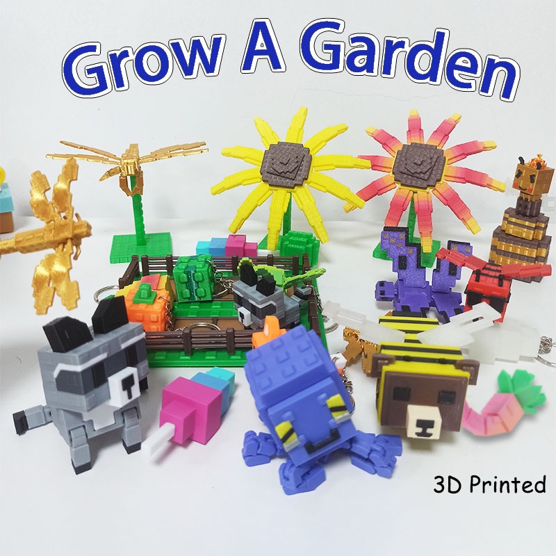 2025 Grow A Garden 3D Impresso Guaxinim , Raposa , Cacto , Gordo