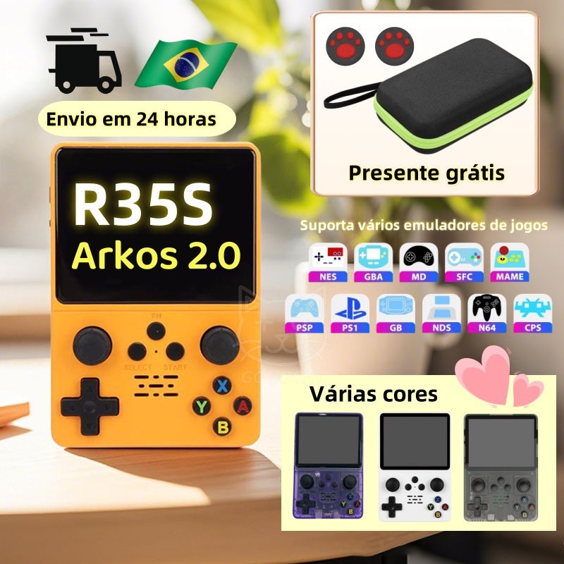 【GOGOCAT】R35S Arkos 2.0,mini console De Jogos Retrô Portátil,Tela IPS ...