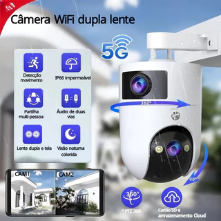 Jooan Câmera De Segurança De Lente Dupla 5G WFI IP66 IP Externa À Prova D'água 360 CAM720 APP