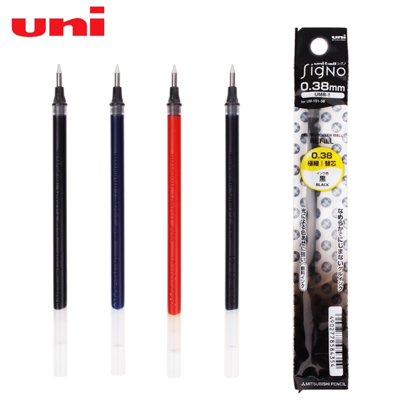 Refill Nero Blu Set Di Penne Gel UNI Giapponesi UM-151 Punta A Proiettile 0.28 Ricariche Inchiostro Blu Nero