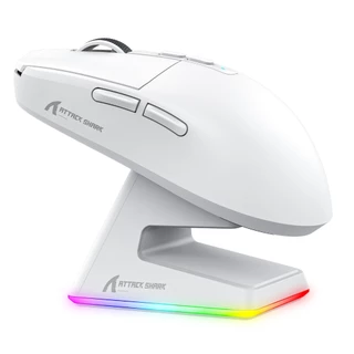 Mouse Para Jogos Sem Fio Attack Shark X6 , Carregador Magnético RGB , PixArt PAW3395 , 26K DPI 1KHz , Macro , Adaptador