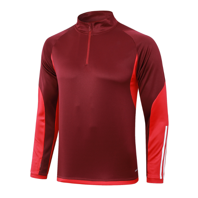 top De Dedo Vermelho Preto Respirável Com Meio Zíper