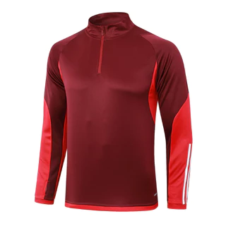 top De Dedo Vermelho Preto Respirável Com Meio Zíper