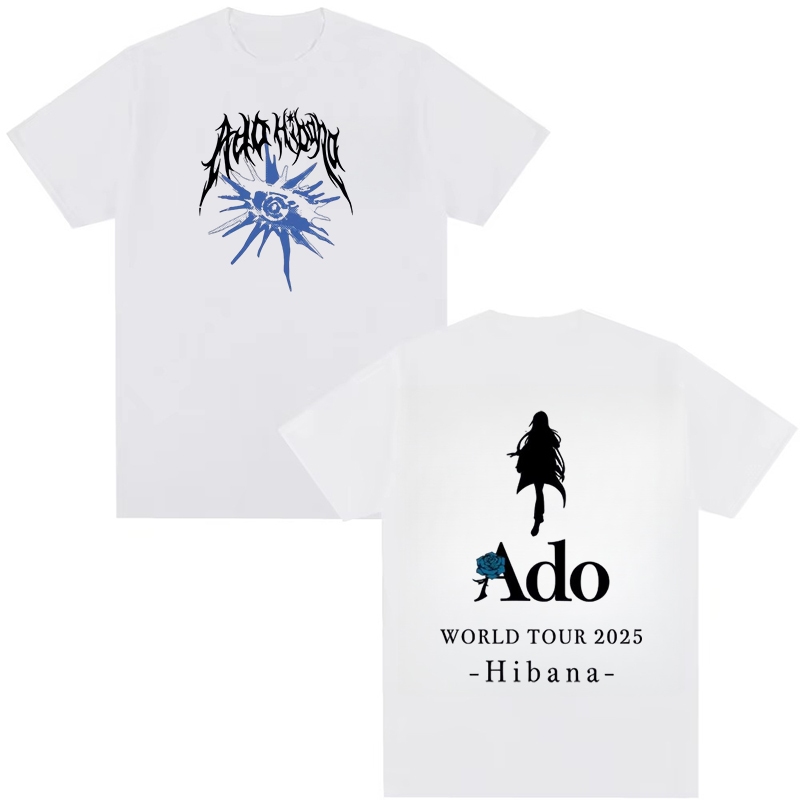 Ado World Tour 2025 Hibana Moda Japonesa 100 % Algodão Camiseta