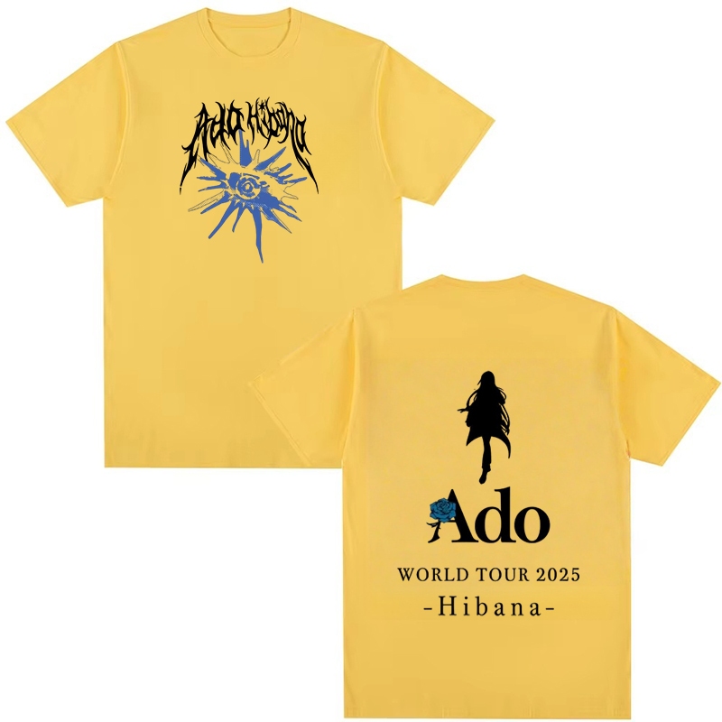Ado World Tour 2025 Hibana Moda Japonesa 100 % Algodão Camiseta