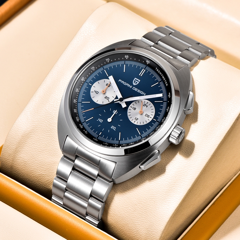 PAGANI DESIGN Panda Dial Relógio Masculino Japão VK63 Cronógrafo