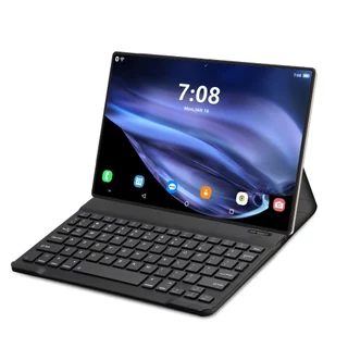 10.1 Polegada Tablet PC com Slot para Chip de teclado Android 13.0 sistema 6GB memória 128 + Tablet PC capa protetora 6. em Oferta na Shopee
