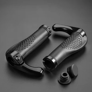 Manopla de Bicicleta Ergonômica Preta com Ponta Ajustável Design Anatômico para as Mãos