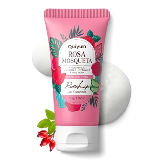 Gel De Limpeza Pele Rosa Mosqueta QUIYUM 50g Suave Purificar Poros Pele Revitalizada em Oferta na Shopee