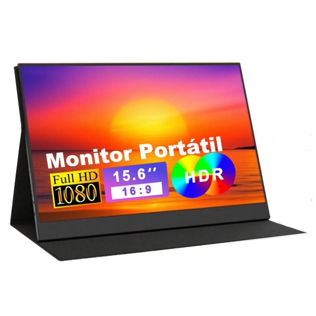 Monitor Portátil 15.6" 1080P IPS Tela De Extensão USB-C HDMI Para ...