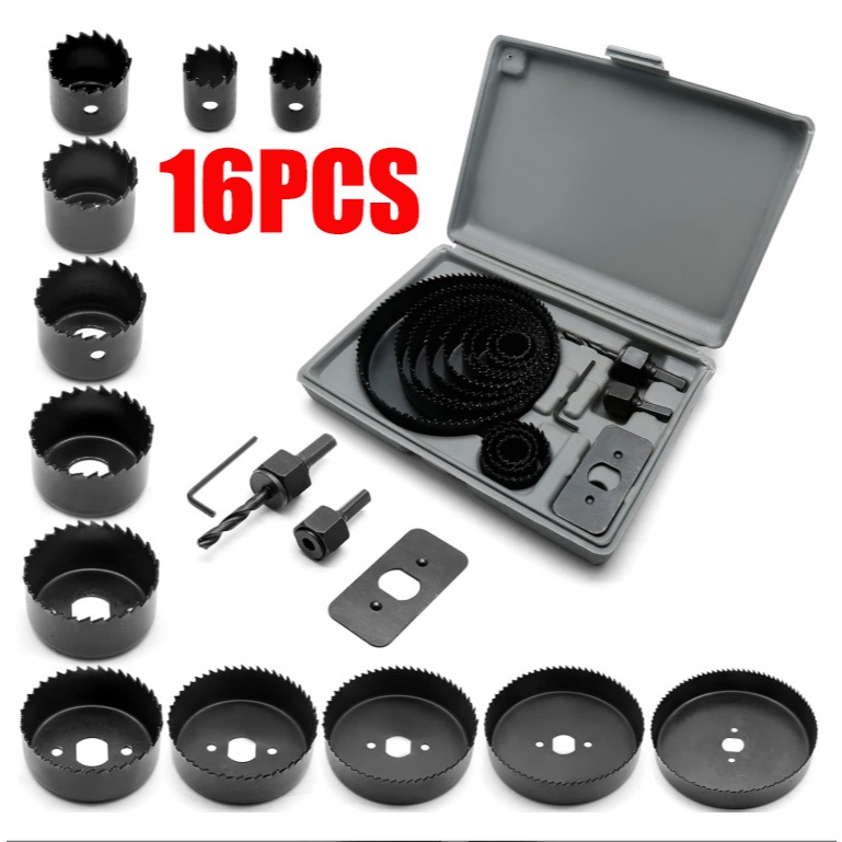 Jogo Kit Serra Copo 16 Peças 19 A 127mm Com Estojo | Shopee Brasil