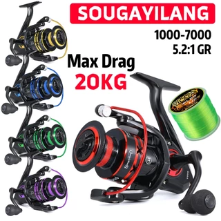 Sougayilang Carretel De Pesca Relação De Engrenagem 5.2 : 1 1000-7000 Giratório 5 Cores Tração Máxima 20kg em Oferta na Shopee