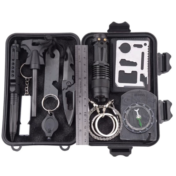 Kit de Sobrevivência Completo Emergência Pessoal Viagem Camping Acampamento