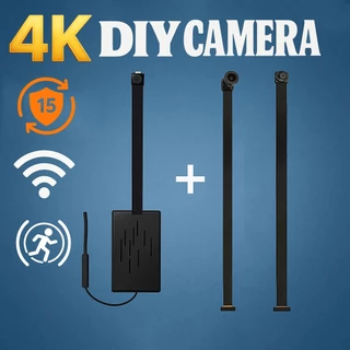 Câmera Oculta 2 Em 1 4K DIY WiFi-Bateria Embutida De Espiando Mini Roubar Babá 1080P CCTV Sem Fio