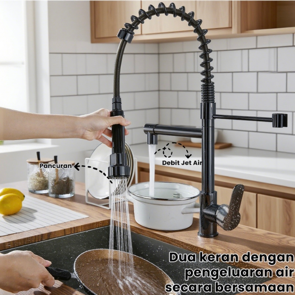 Torneira De Cozinha GourmetCom Extensor De Spray Tubo De Água Flexível ...