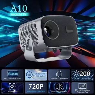 Projetor A10 Android TV 4K Dual Band WIFI 6.0 Bluetooth 5.0 Cinema Portátil Escritório Sala em Oferta na Shopee