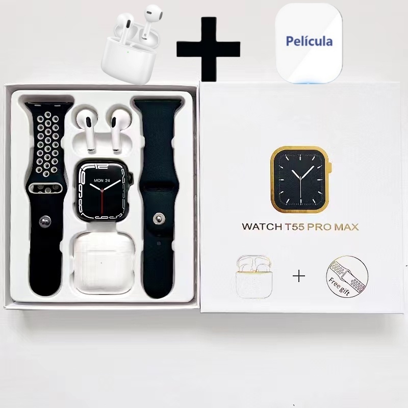 Novo Smartwatch T55 Pro Max E T55um-Quatro Estilos Carregamento