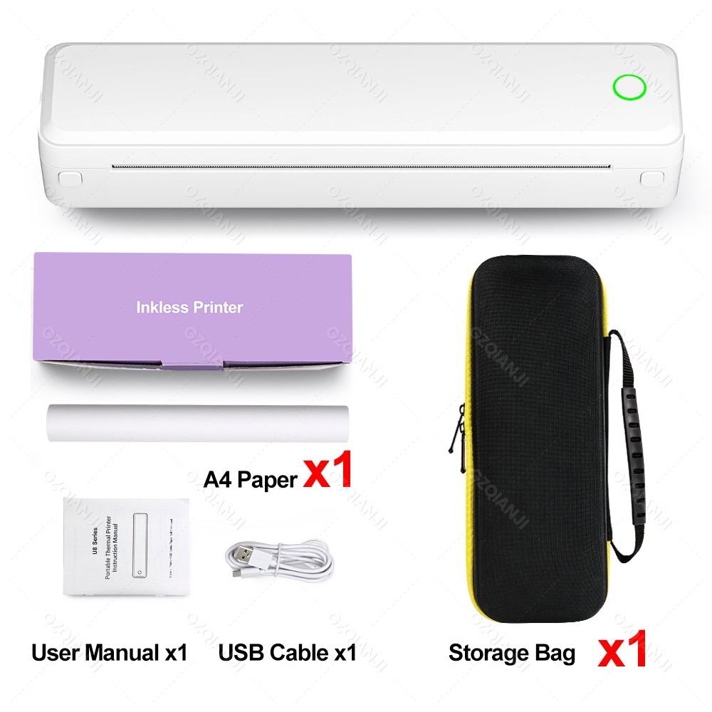 Mini Impressora Térmica A4 U8 Suporta Impressão De Documentos