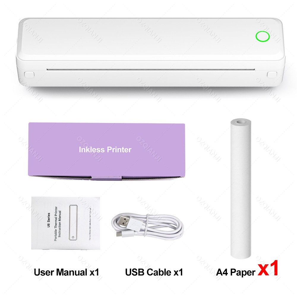 Mini Impressora Térmica A4 U8 Suporta Impressão De Documentos