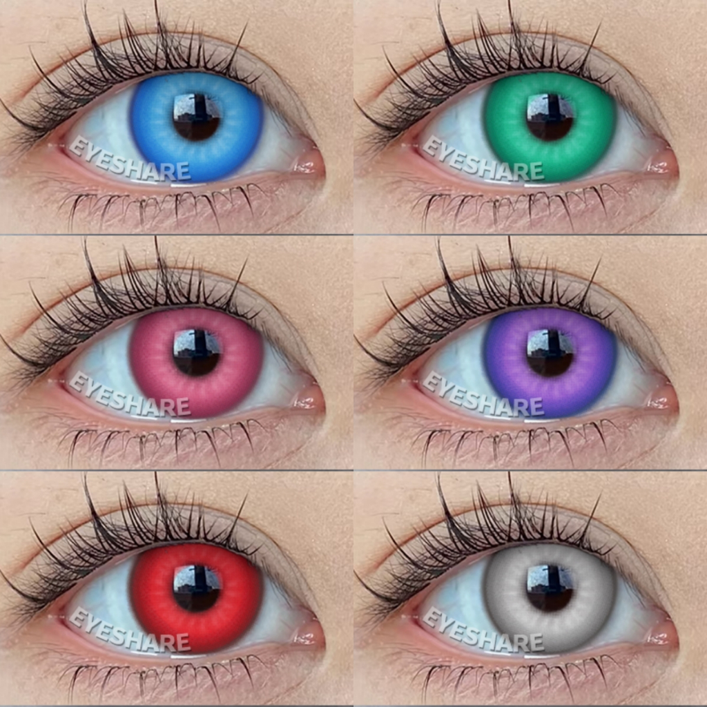 Lentes De Contato Coloridas cosplay Rosa Loucas De Halloween 1 Par