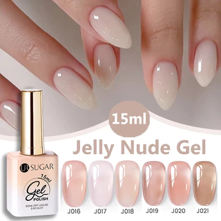 UR Açúcar 15ml Geléia Branco Leitoso Translúcido Cor Gel Polonês Semi Permanente UV Arte Do Prego Embeber Fora Verniz Úl em Oferta na Shopee