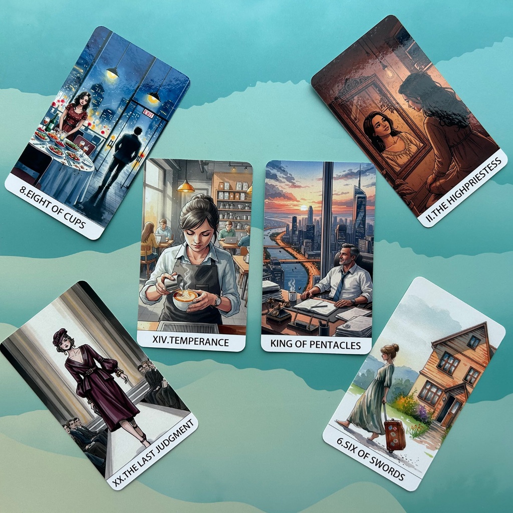 Vida Diária 78 Peças 70 * 120mm Cartas De Tarô Guia PDF Temas De Moderna Trabalho Amor Riqueza Adivinhação Runas Jogo De