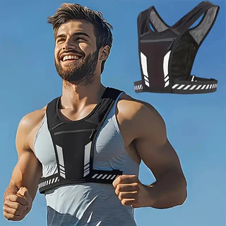 Colete Esportivo Refletivo Com Bolso Para Garrafa De Água E Bolso Para Celular Adequado Para Ciclismo E Corrida Noturna