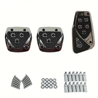 Kit 3 Peças Pedaleiras Esportivas Automotiva Carros Tuning Acessórios Universal preto em Oferta na Shopee