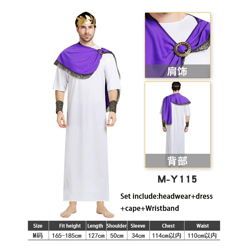 Homens Antigo Grego Zeus Deus Rei Romano Roxo Toga Adultos Retro Ouro ...