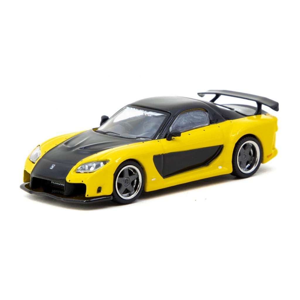 Tarmac Works T64G-075-YE 1/64 Mazda RX-7 VeilSide Fortune7 Amarelo
