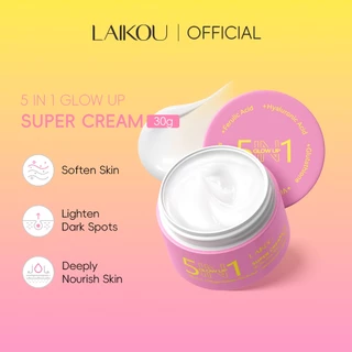 LAIKOU 5IN1 Glow Up Super Cream 30g Boost Radiance Nutre Profundamente A Pele Com Vitamina C , Colágeno , Ácido Hialurôn em Oferta na Shopee