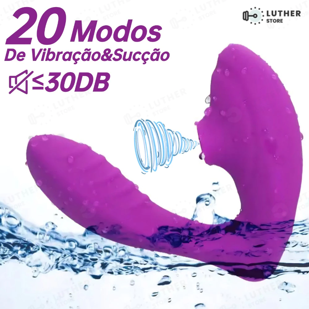 Vibrador con Succión y 20 Modos de Vibración para Mujeres - Sugador de Clítoris Recargable SX-01 (Vibrador Doble Sugador de Clítoris, Penetrable, Estimulación del Punto G, Potente, 10 Velocidades, 2 en 1, Recargable, Aveludado)