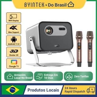 BYINTEK R90 Max 1080P Projetor 4K Full HD DLP 2200 ANSI Lumens Android TV 11.0 3D 4K em Oferta na Shopee