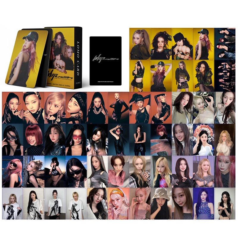 55pcs/box aespa photocards Rich Man Dirty Work Álbum Karina Winter