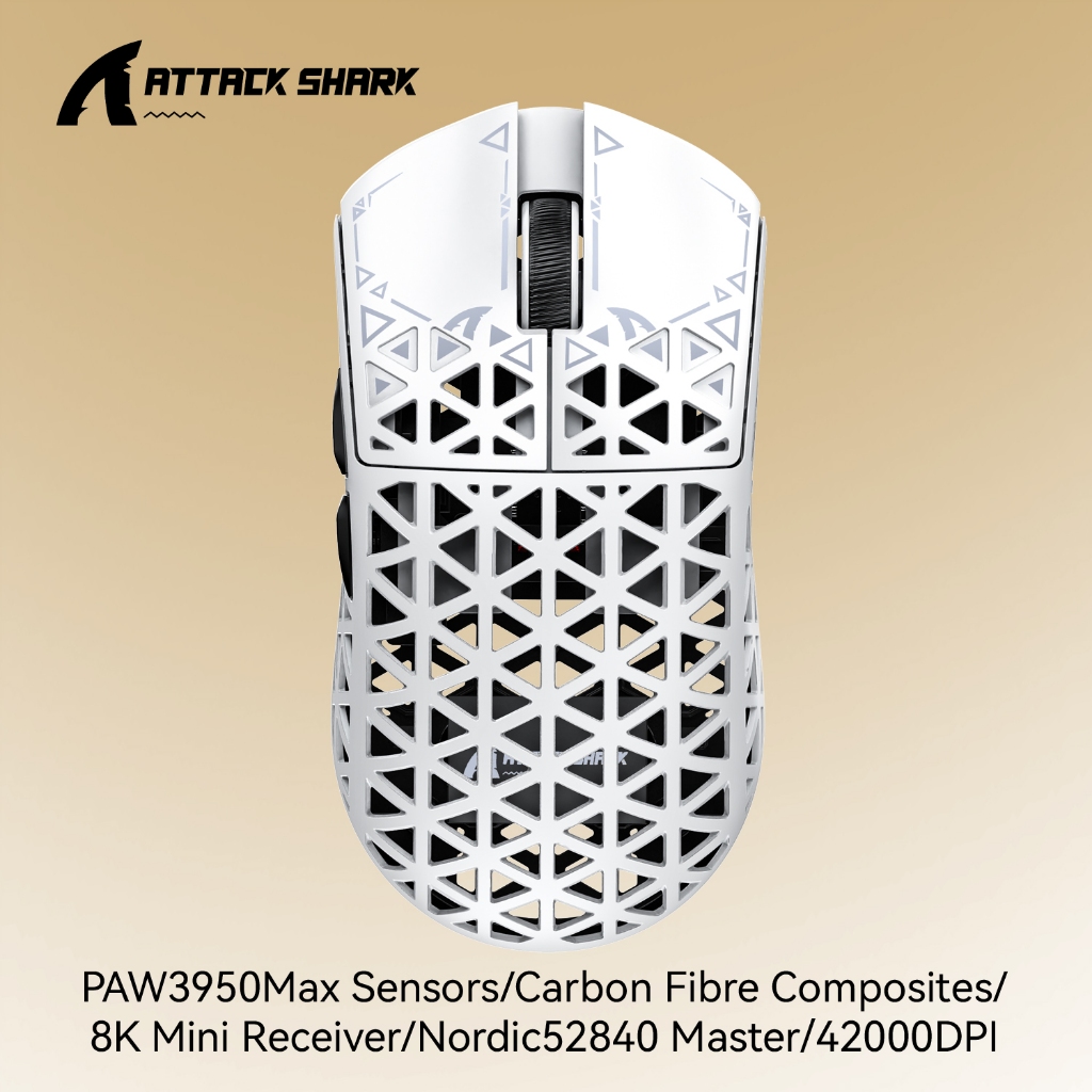 Mouse Para Jogos Attack Shark R5 Ultra 42g De Fibra De Carbono