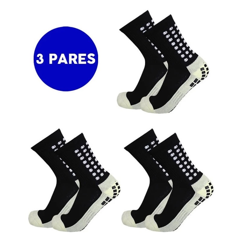 KIT 3 Meia Meias Esportivas Futebol Algodão Antiderrapantes De Alta Qualidade