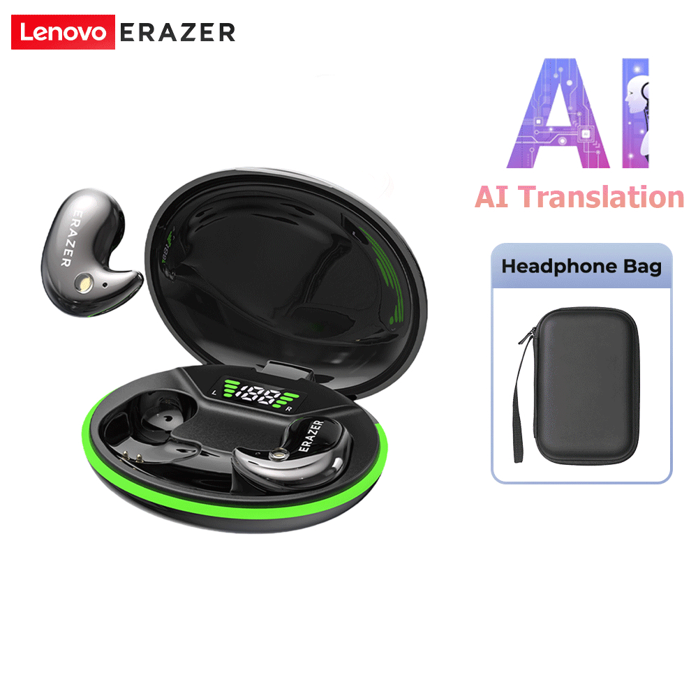 Lenovo ERAZER XF58 AI Tradução Headset LED Fone de ouvido sem fio
