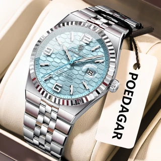 POEDAGAR Relógios Masculinos De Luxo Negócios Aço Inoxidável Relógio De Pulso Data À Prova Dwaterproof Água Luminosa Ori em Oferta na Shopee