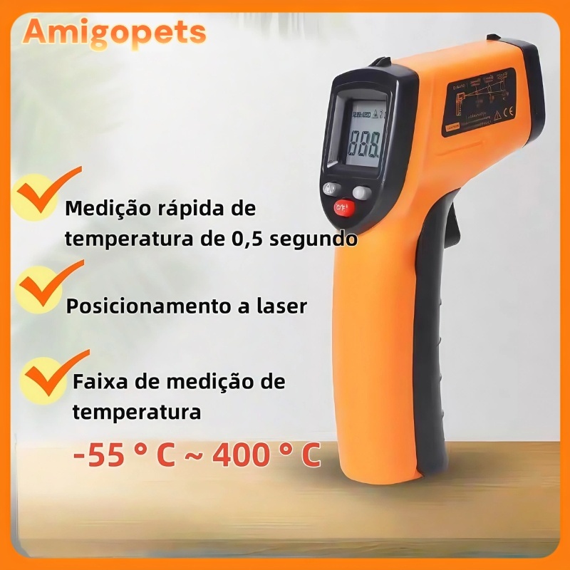 O Termômetro industrial A laser Infravermelho digital Mede As ...