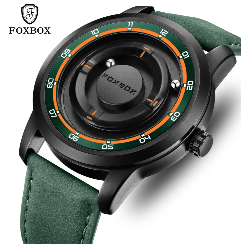 FOXBOX Relógios Masculinos Ponteiro De Rolagem Força Magnética