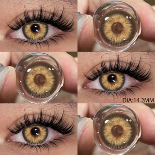 Eyeshare 2 Peças De Lentes De Contato Marrom/Cinza Para Olhos , Coloridas De 14.2 Mm , Envio Cosmético Anual De São Paul em Oferta na Shopee