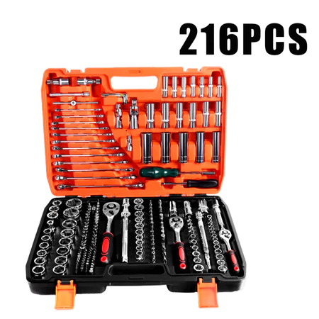 Kit 216 Chave Catraca Soquete Caixa De Ferramentas 1/2 CR-V Aço Conjunto De Soquetes Profissionais